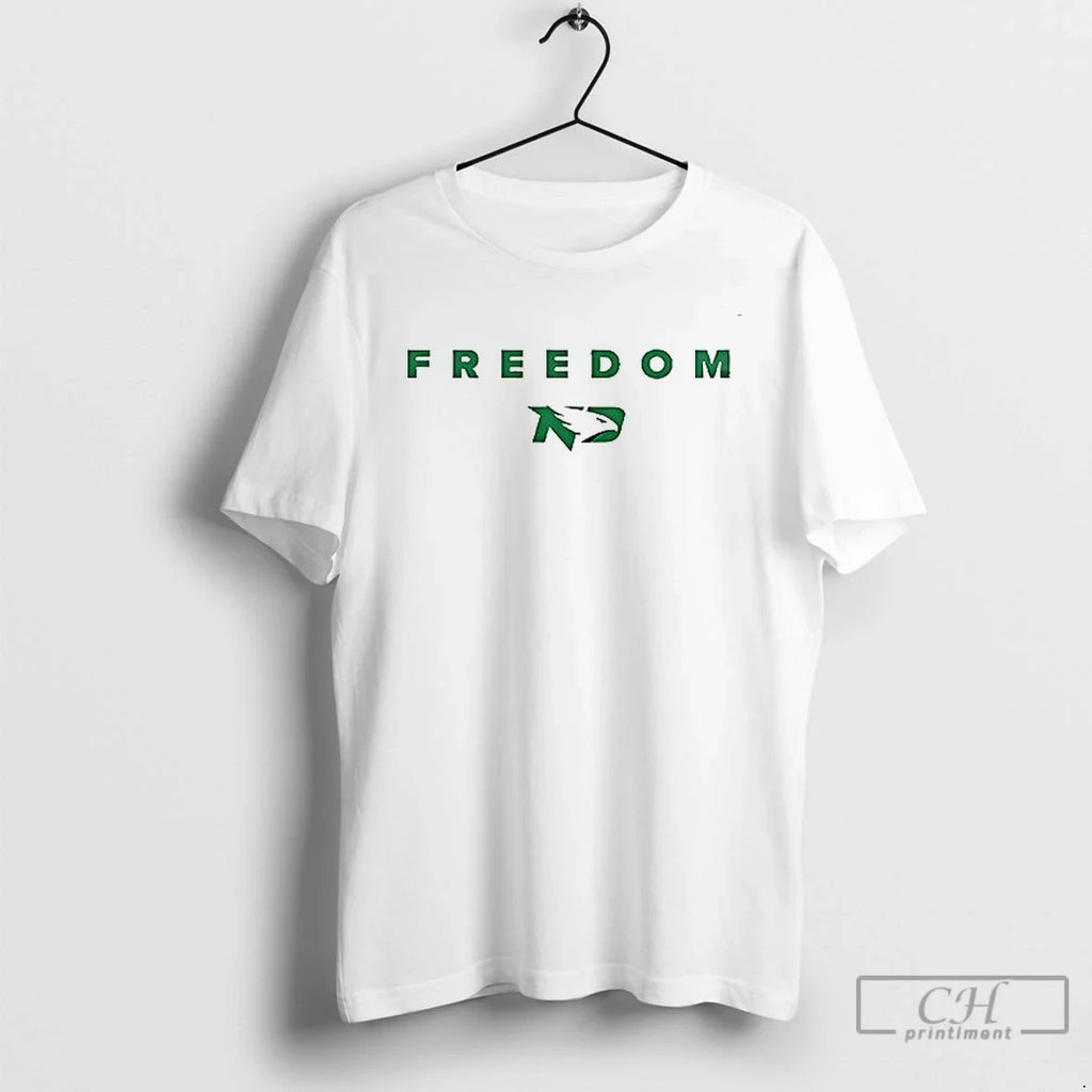 North Dakota Fighting Hawks X Charlie Kirk Freedom - Adult & Kids T-Shirts, Sweatshirts & Hoodies apparel design preview 1
