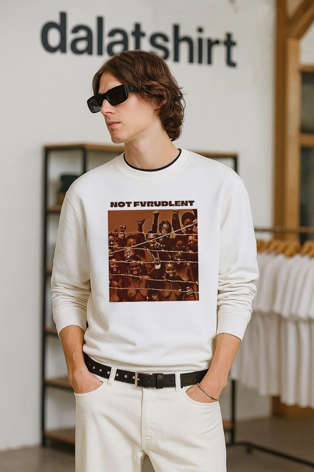 Not Fvrudlent People Behind Barbed Wire Power Graphic - Adult & Kids T-Shirts, Sweatshirts & Hoodies apparel design preview 2