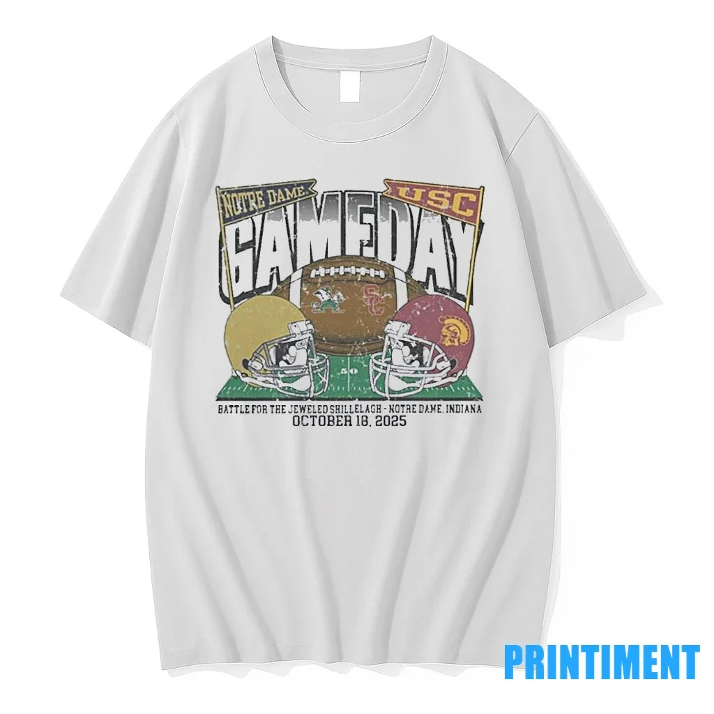Notre Dame Fighting Irish Vs Usc Trojans 2025 Gameday - Adult & Kids T-Shirts, Sweatshirts & Hoodies apparel design preview 1