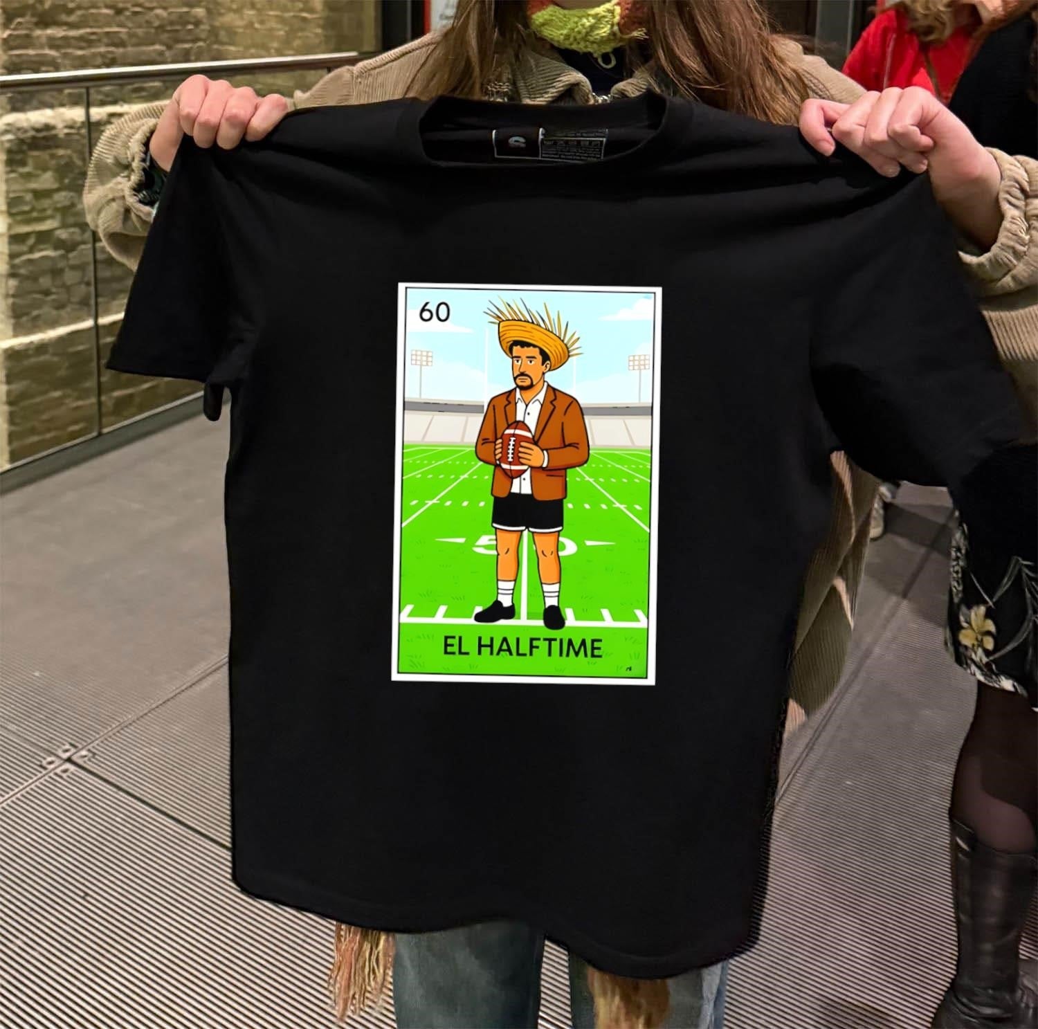 Number 60 El Halftime Loteria Card Style Mexican - Adult & Kids T-Shirts, Sweatshirts & Hoodies apparel design preview 2