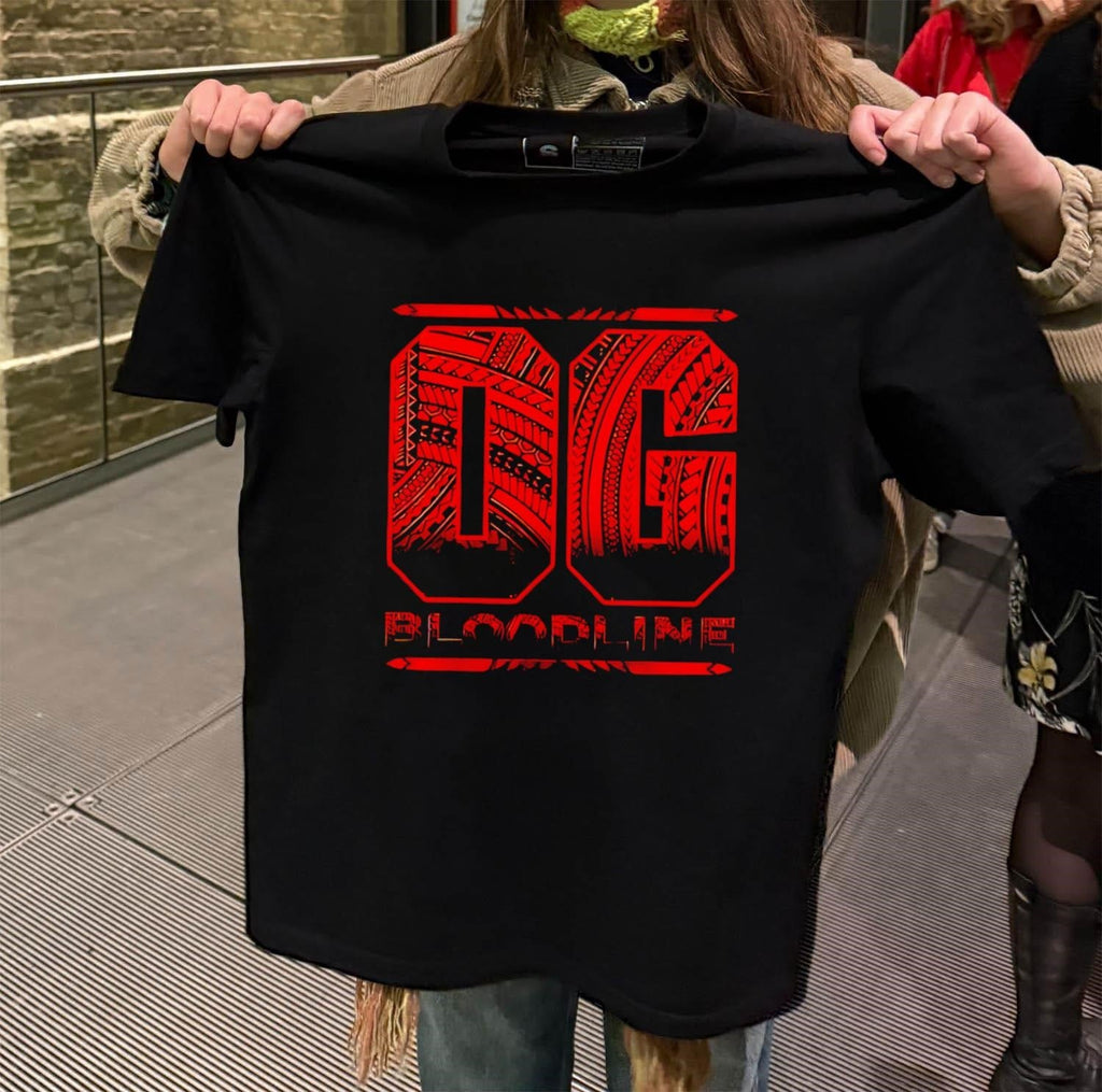 OG Bloodline Red Tribal Pattern Typography Graphic - Adult & Kids T-Shirts, Sweatshirts & Hoodies apparel design preview 2