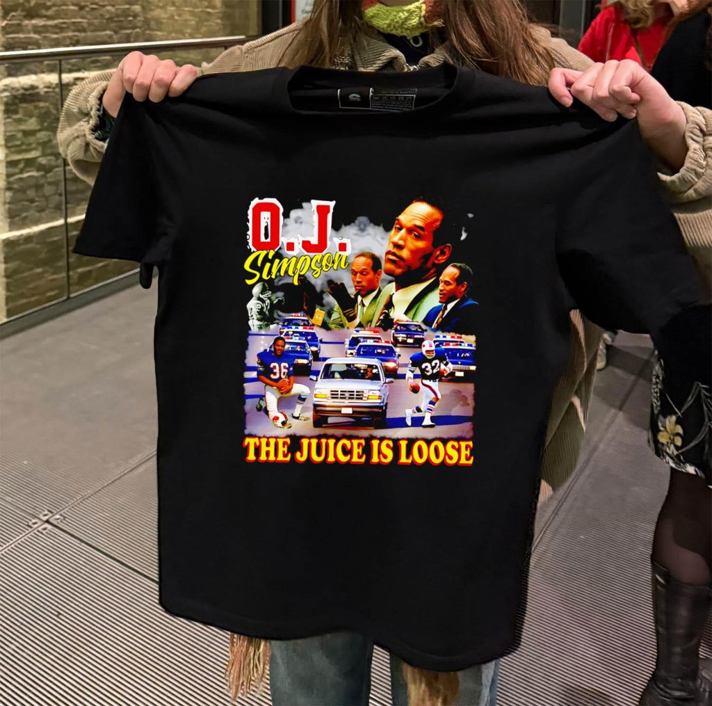 OJ Simpson The Juice Is Loose White Bronco Police - Adult & Kids T-Shirts, Sweatshirts & Hoodies apparel design preview 2