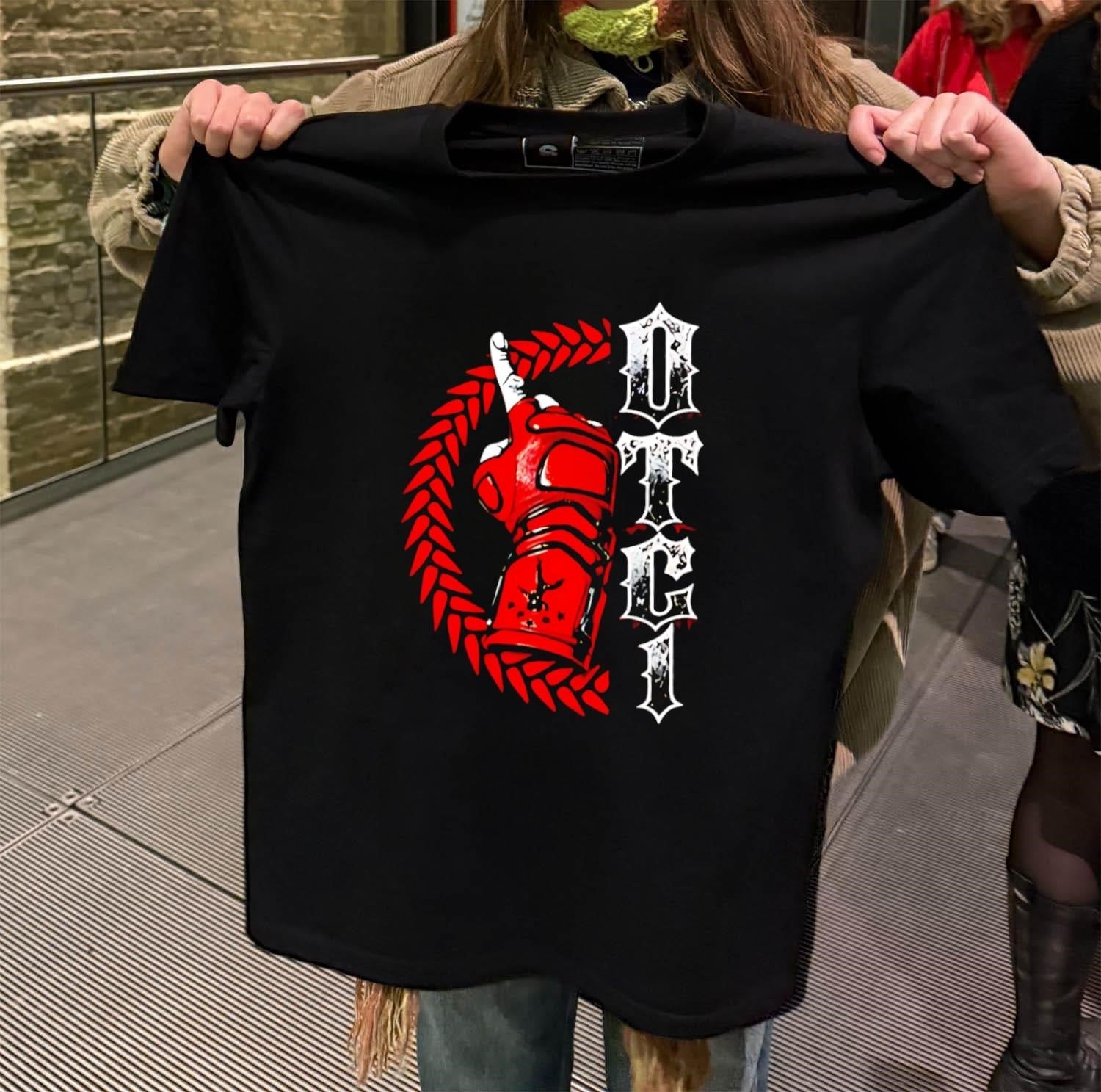 OTC 1 Red Combat Glove Spike Circle Tribal Tattoo - Adult & Kids T-Shirts, Sweatshirts & Hoodies apparel design preview 2