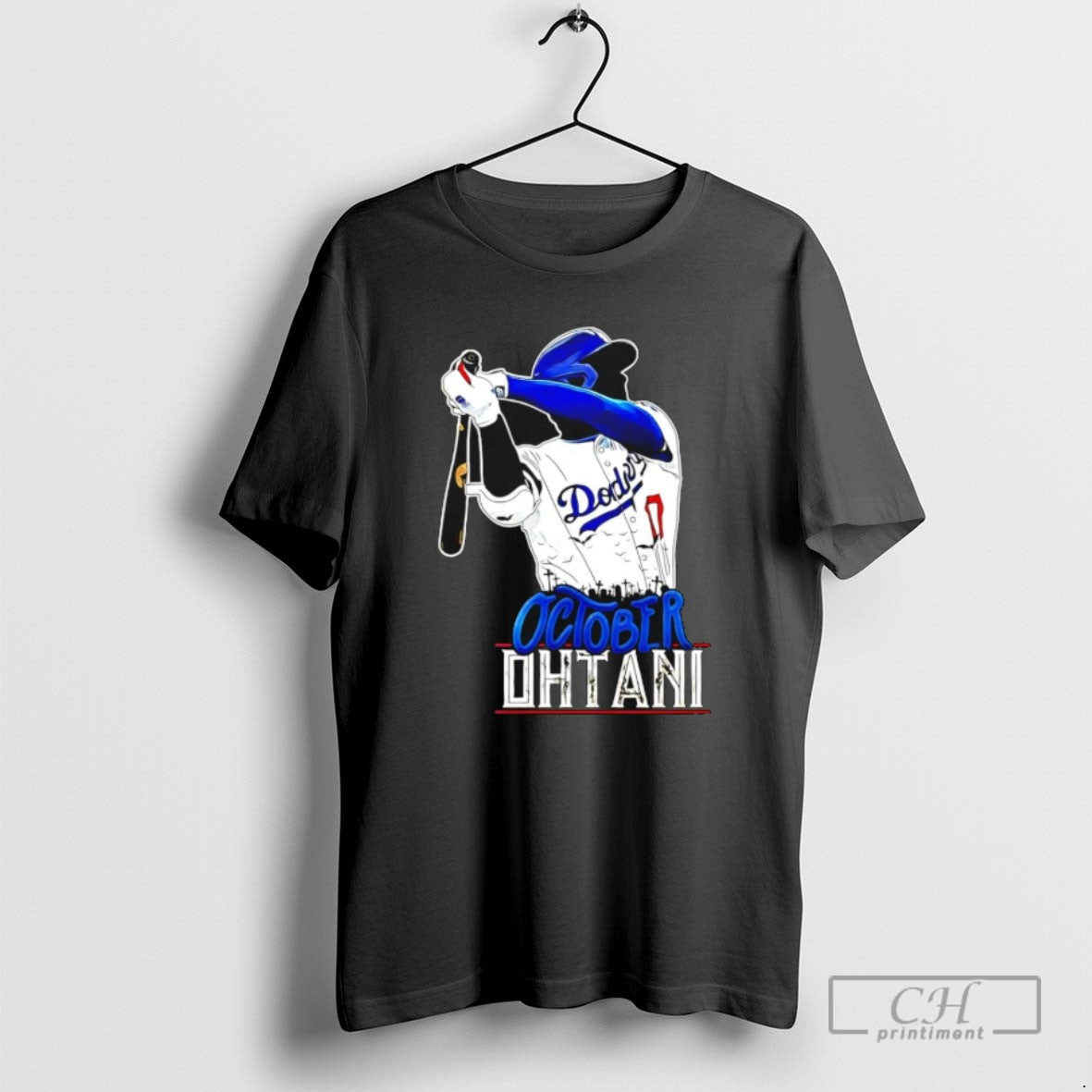 October Ohtani Shohei La Dodgers Paint - Adult & Kids T-Shirts, Sweatshirts & Hoodies apparel design preview 1