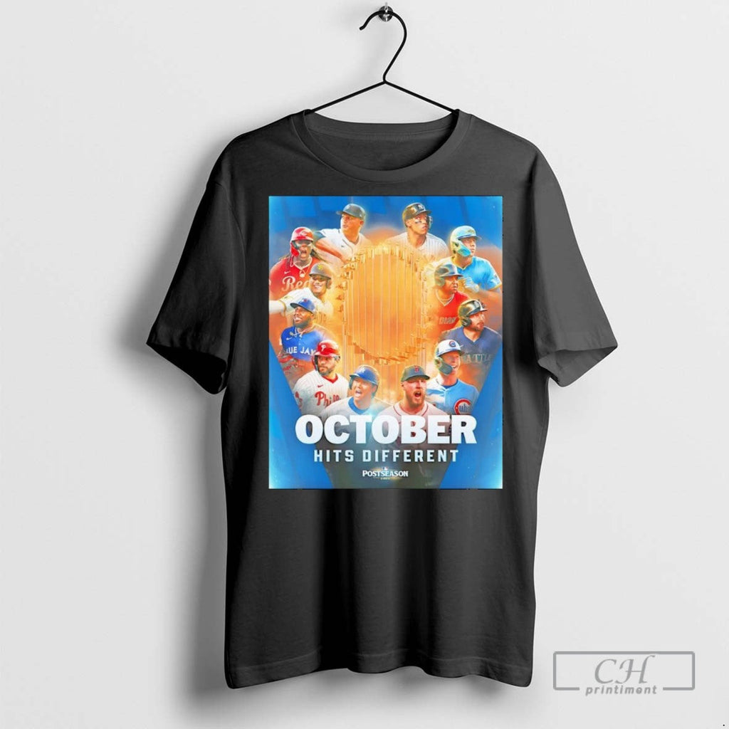 October Hits Different 2025 Postseason Players - Adult & Kids T-Shirts, Sweatshirts & Hoodies apparel design preview 1