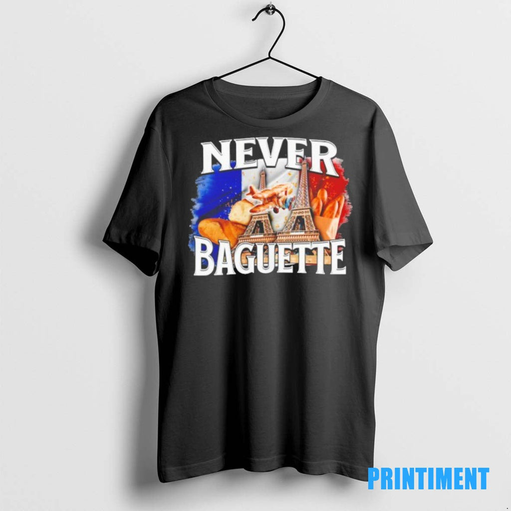 Official Never Baguette Eiffel France Flag Sweater - Adult & Kids T-Shirts, Sweatshirts & Hoodies apparel design preview 1