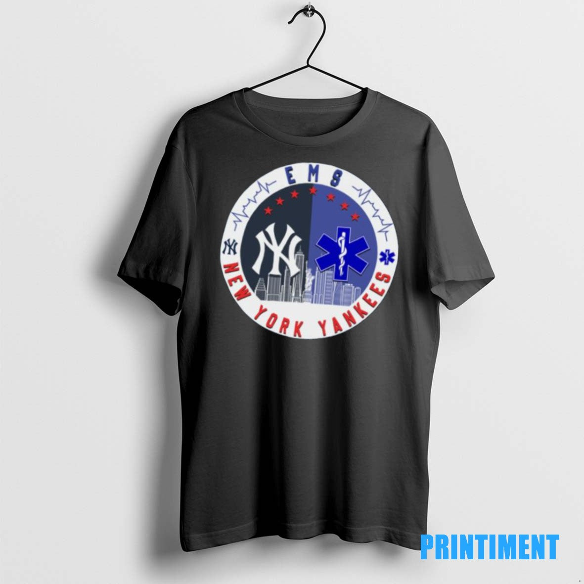 Official New York Yankees Ems Skyline City 2025 T - Adult & Kids T-Shirts, Sweatshirts & Hoodies apparel design preview 1