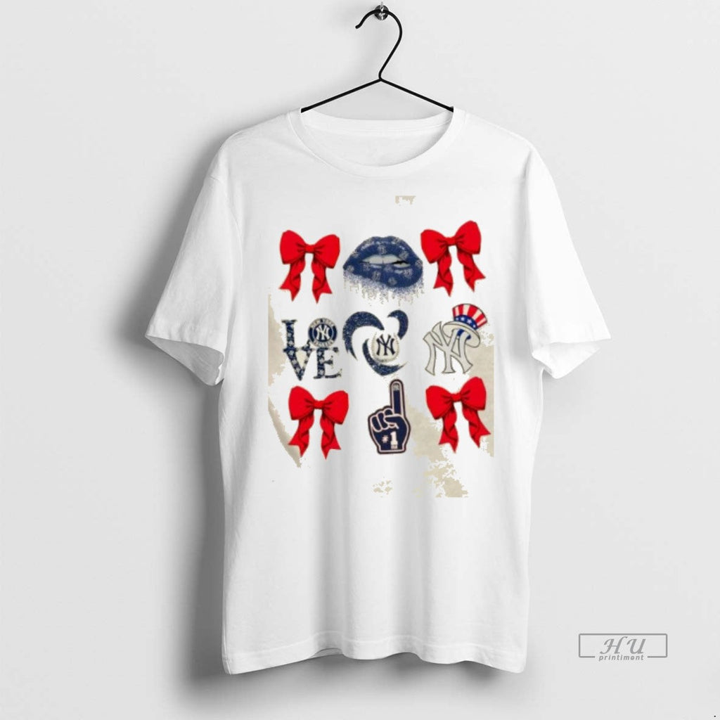 Official Trending New York Yankees Baseball Coquette - Adult & Kids T-Shirts, Sweatshirts & Hoodies apparel design preview 1