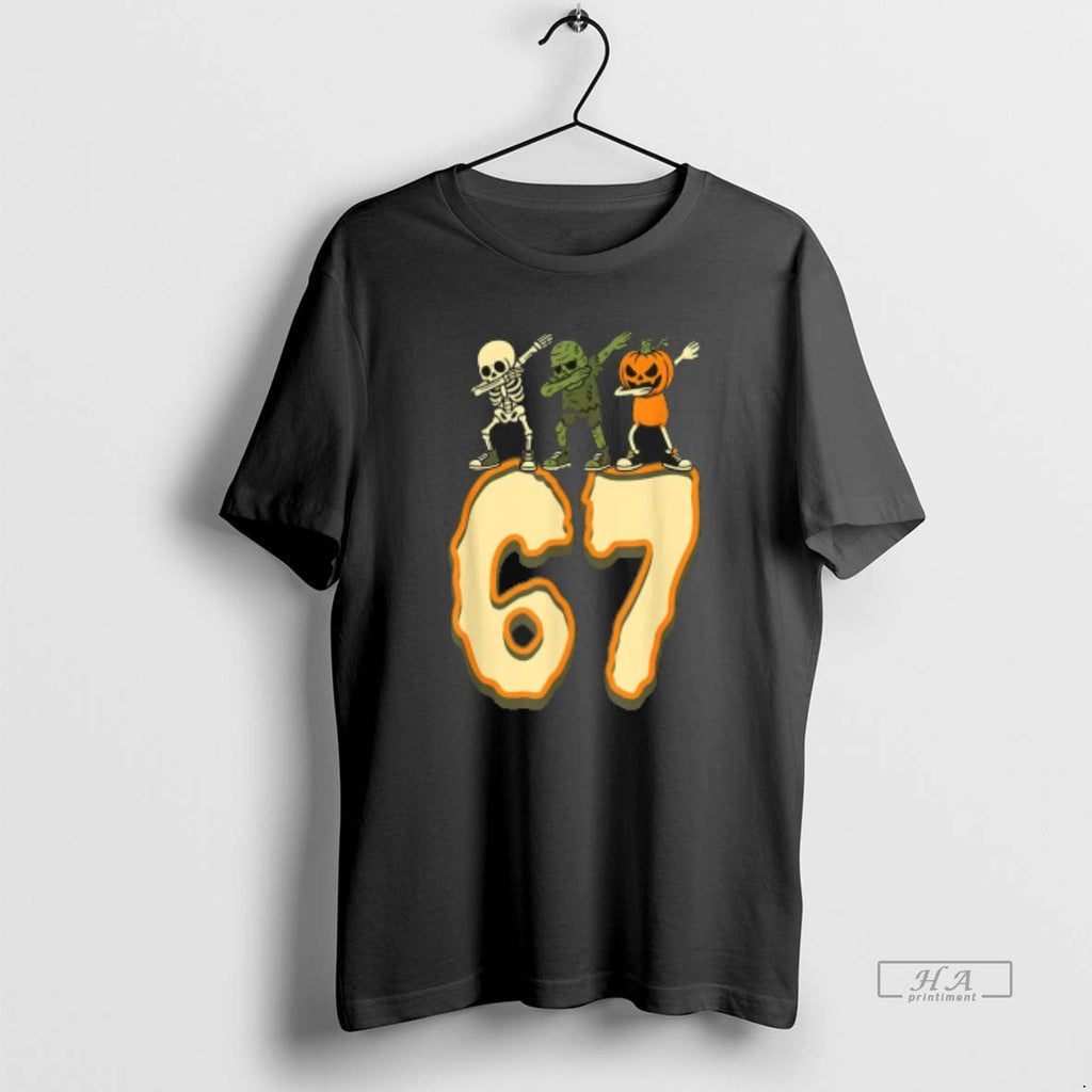 Official Trendy 67 Halloween Meme 6 7 Numbers Six - Adult & Kids T-Shirts, Sweatshirts & Hoodies apparel design preview 1