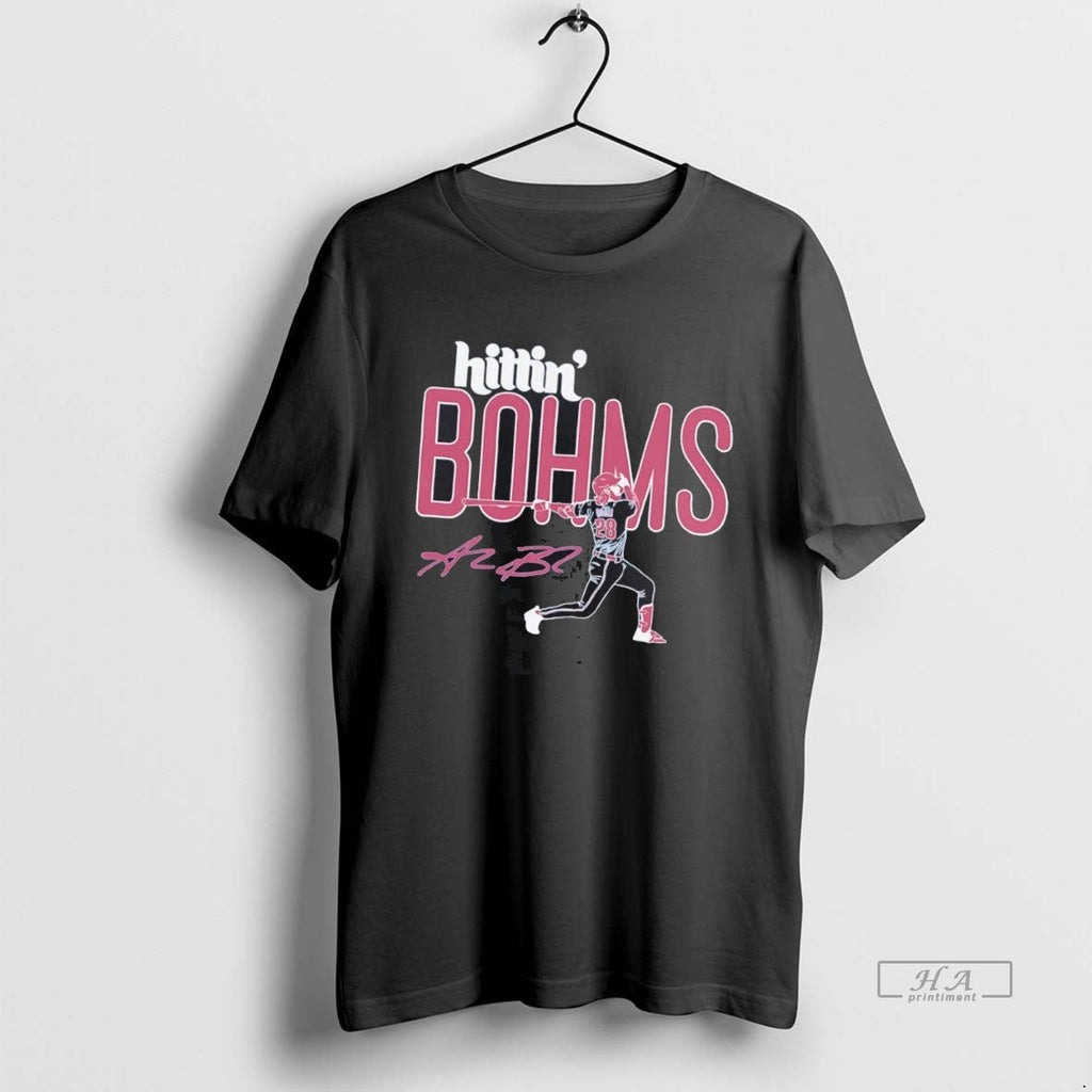 Official Trendy Alec Bohm Hitting Bohms Signature - Adult & Kids T-Shirts, Sweatshirts & Hoodies apparel design preview 1
