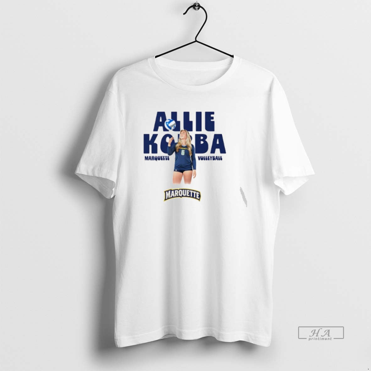 Official Trendy Alexandra Korba Marquette Volleyball - Adult & Kids T-Shirts, Sweatshirts & Hoodies apparel design preview 1