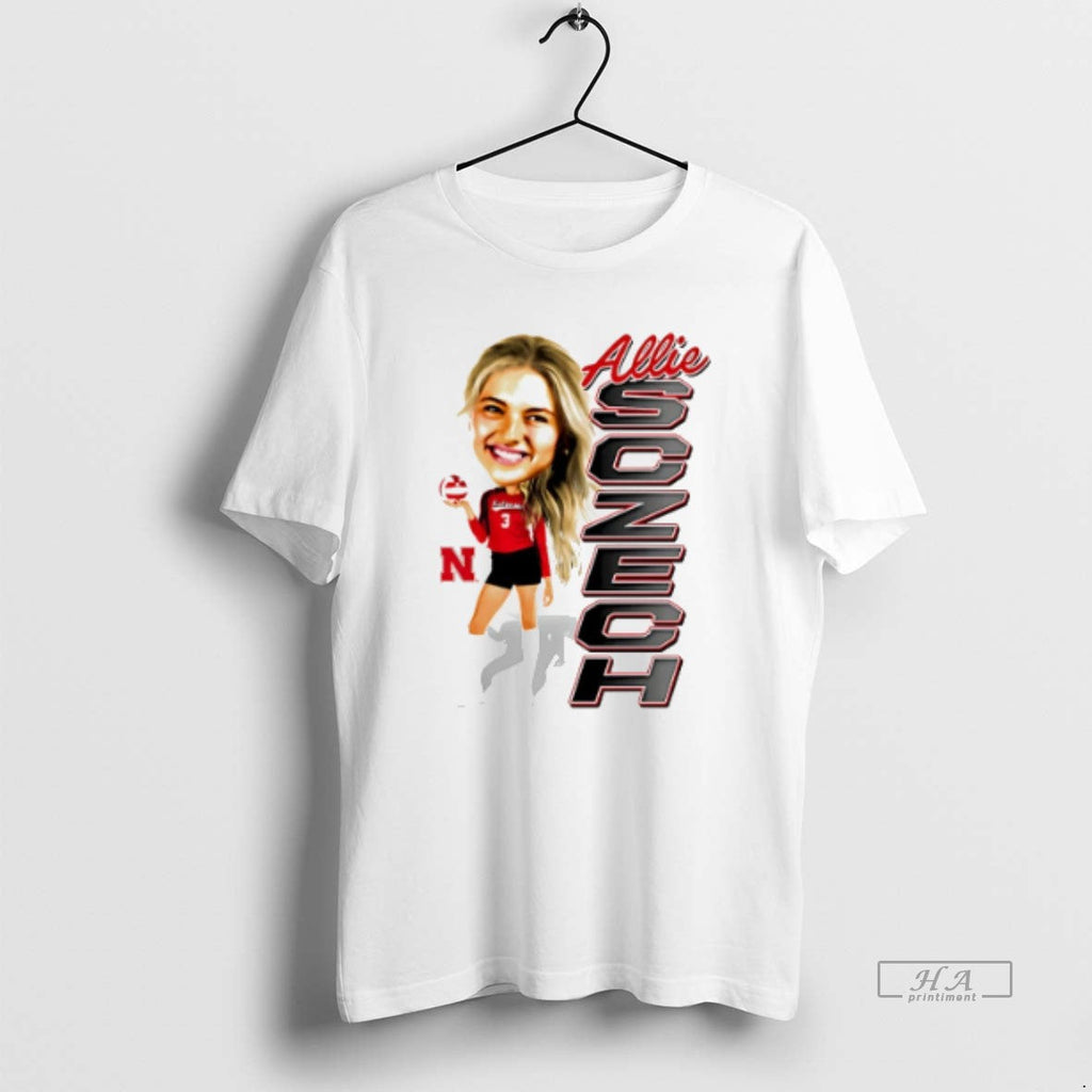 Official Trendy Allie Sczech Nebraska Volleyball - Adult & Kids T-Shirts, Sweatshirts & Hoodies apparel design preview 1