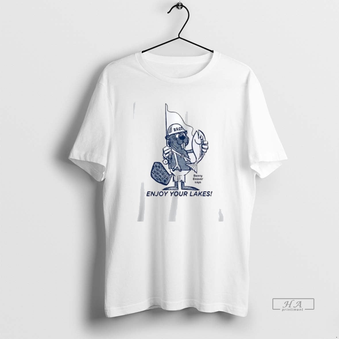 Official Trendy Benny Beaver Says Enjoy Your Lakes - Adult & Kids T-Shirts, Sweatshirts & Hoodies apparel design preview 1