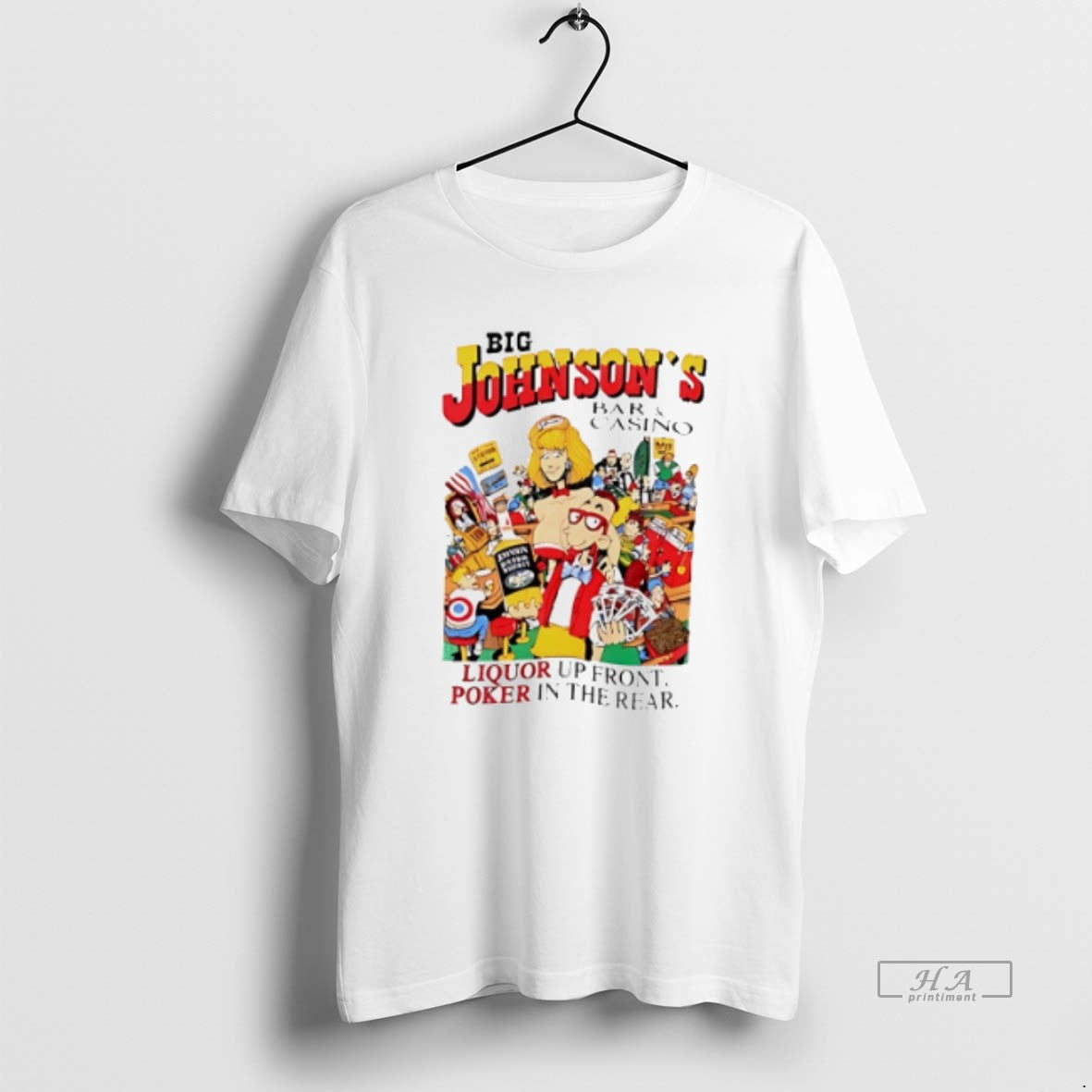 Official Trendy Big Johnson Bar Casino Liquor Up - Adult & Kids T-Shirts, Sweatshirts & Hoodies apparel design preview 1