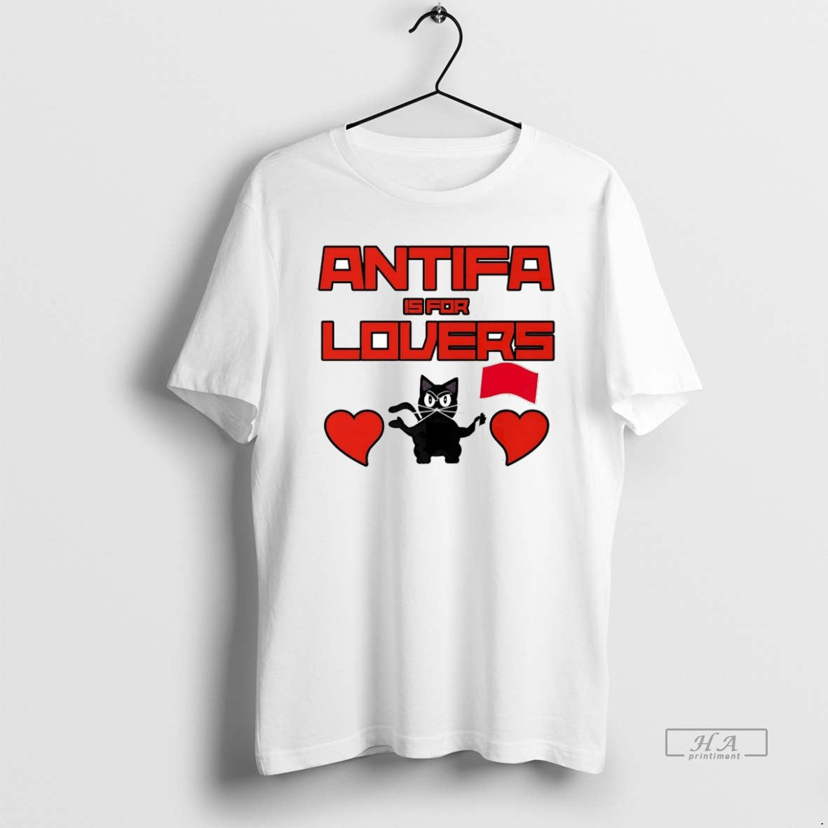 Official Trendy Black Cat Antifa Is For Lovers Dark - Adult & Kids T-Shirts, Sweatshirts & Hoodies apparel design preview 1