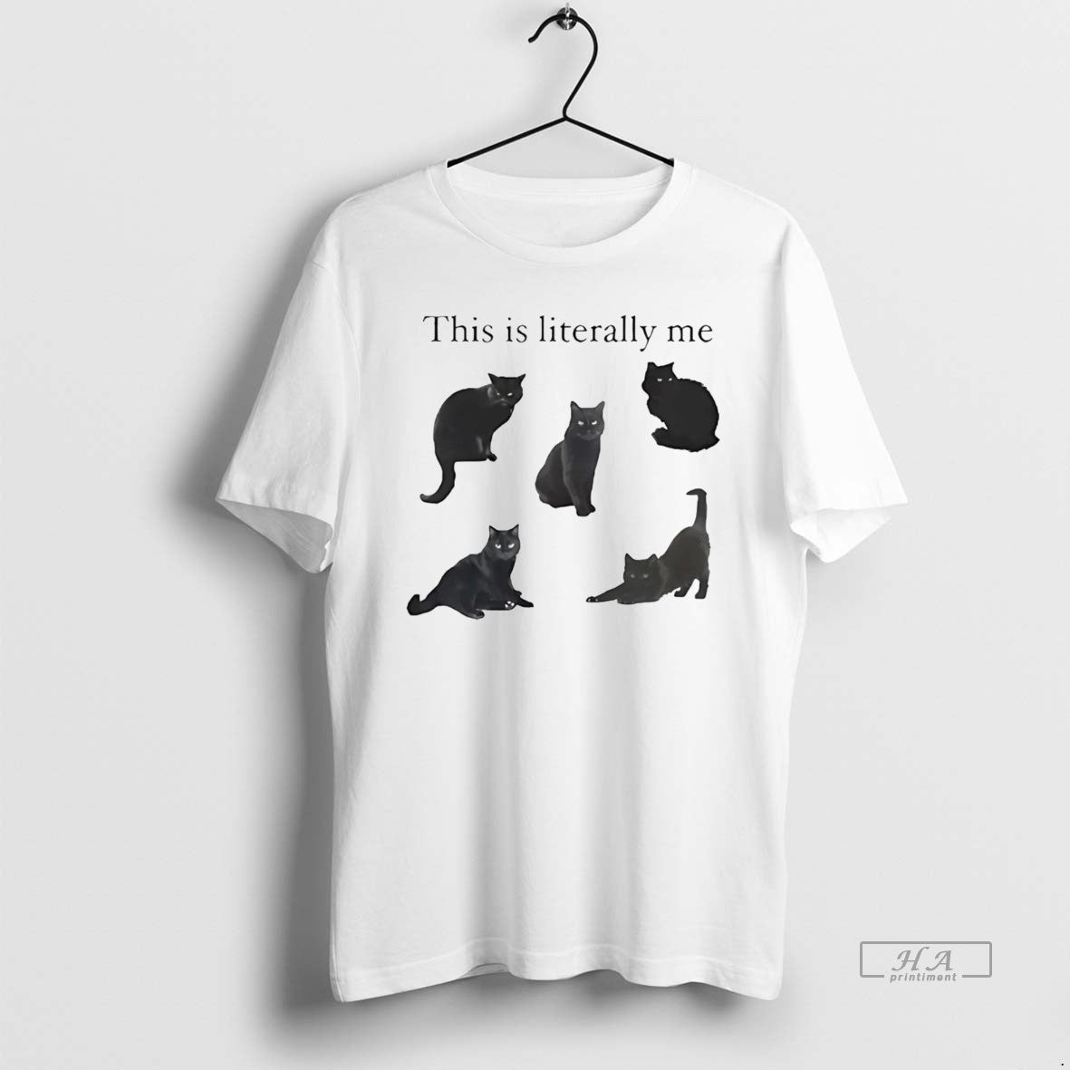 Official Trendy Black Cat This Is Literally Me - Adult & Kids T-Shirts, Sweatshirts & Hoodies apparel design preview 1