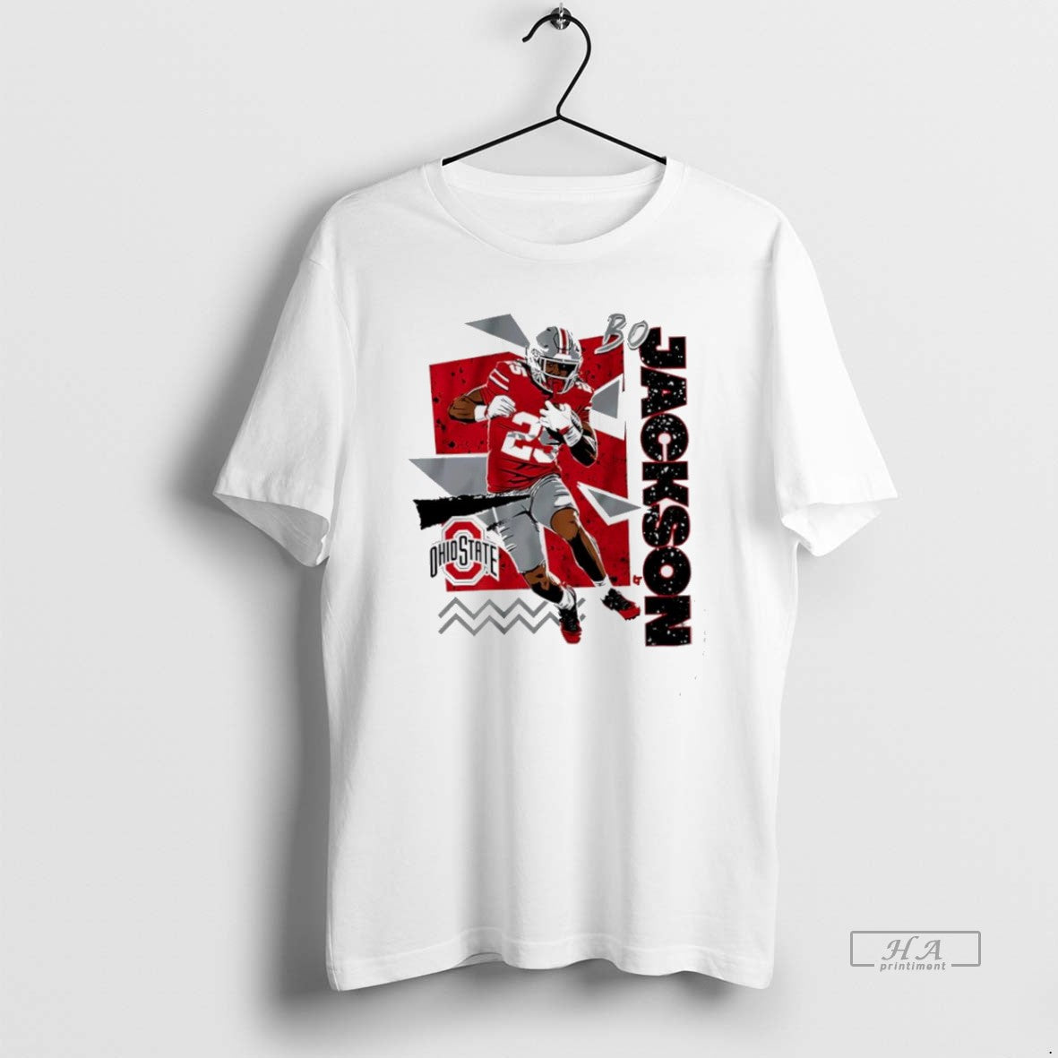 Official Trendy Bo Jackson 90s Style Ohio State - Adult & Kids T-Shirts, Sweatshirts & Hoodies apparel design preview 1