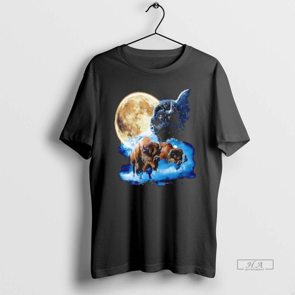 Official Trendy Buffalo Wolfpack Under Moon - Adult & Kids T-Shirts, Sweatshirts & Hoodies apparel design preview 1