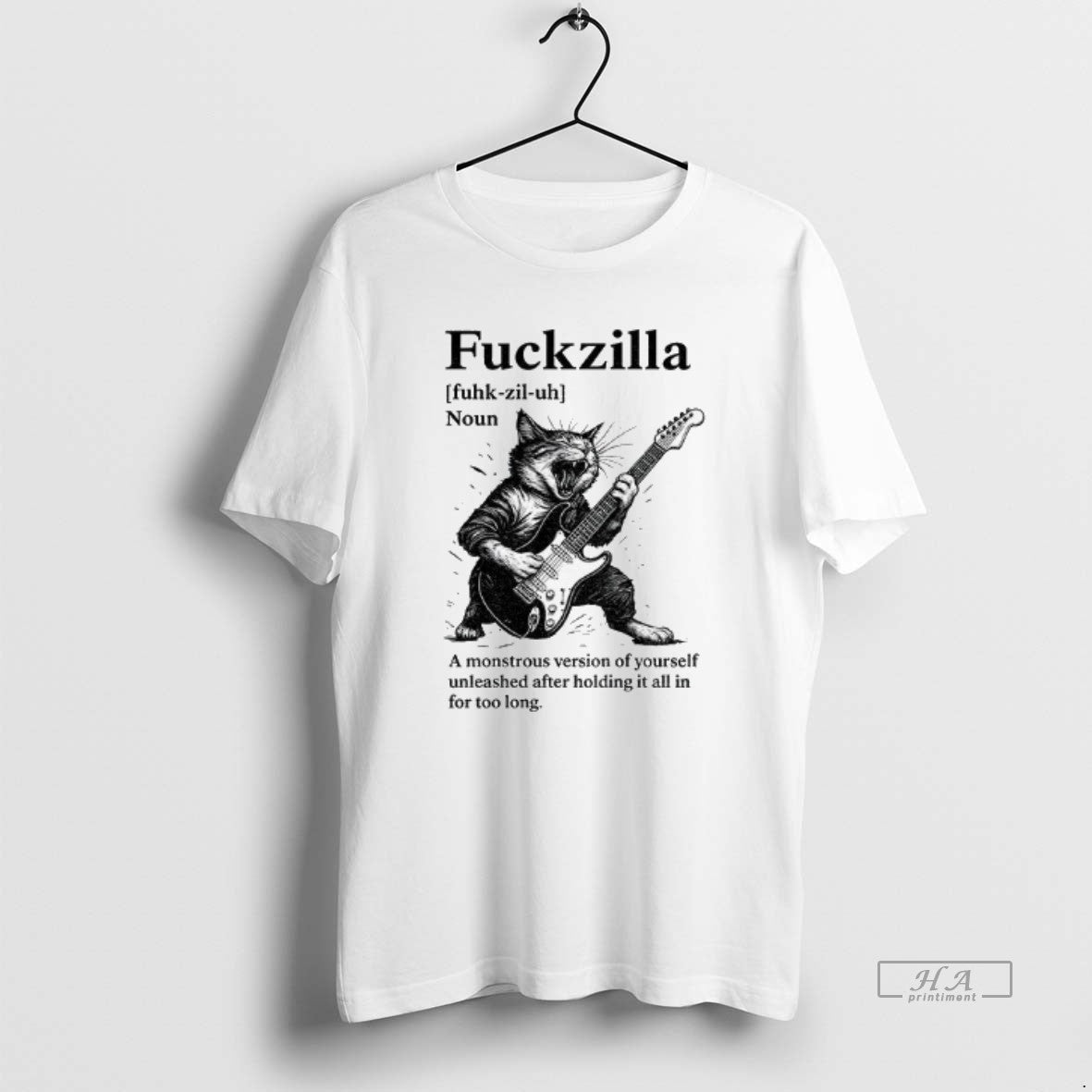 Official Trendy Cat Fuckzilla Definition A Monstrous - Adult & Kids T-Shirts, Sweatshirts & Hoodies apparel design preview 1
