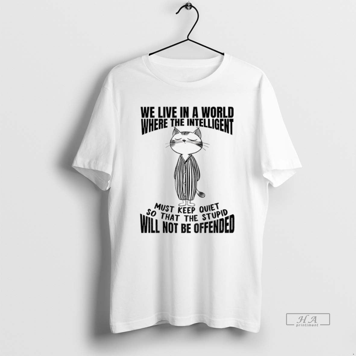 Official Trendy Cat We Live In A World Where The - Adult & Kids T-Shirts, Sweatshirts & Hoodies apparel design preview 1