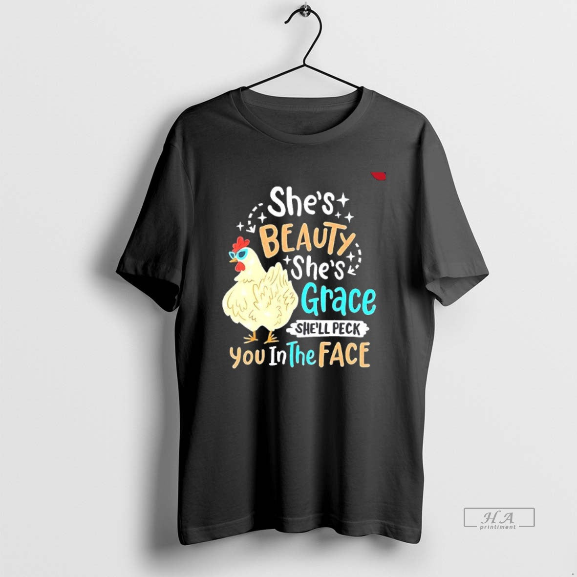 Official Trendy Chicken Shes Beauty Grace Shell Peck - Adult & Kids T-Shirts, Sweatshirts & Hoodies apparel design preview 1