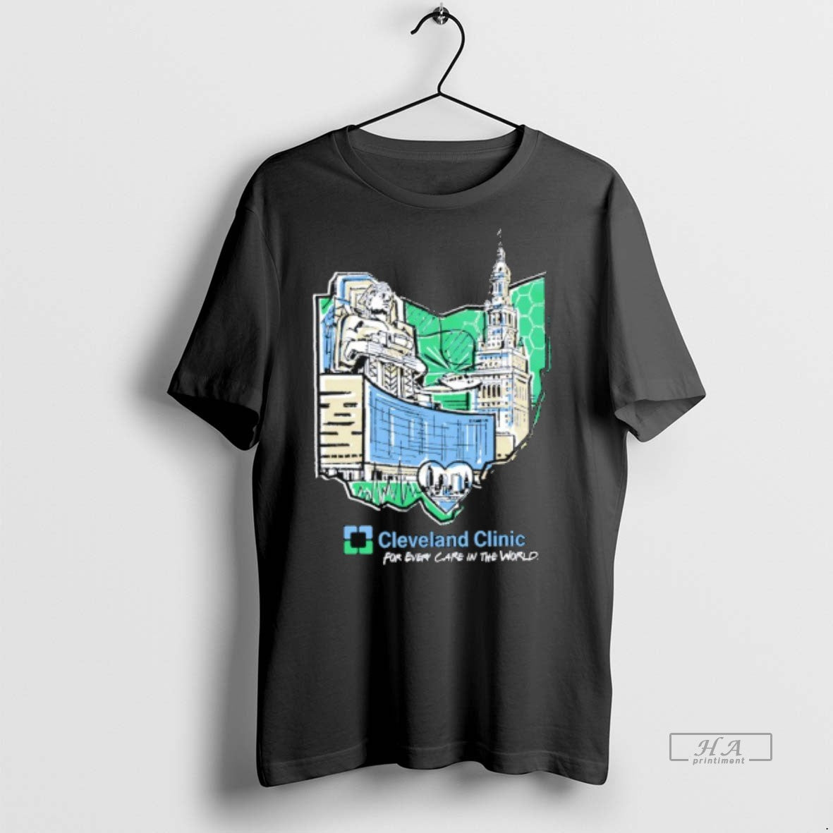 Official Trendy Cleveland Clinic For Even Care In The - Adult & Kids T-Shirts, Sweatshirts & Hoodies apparel design preview 1