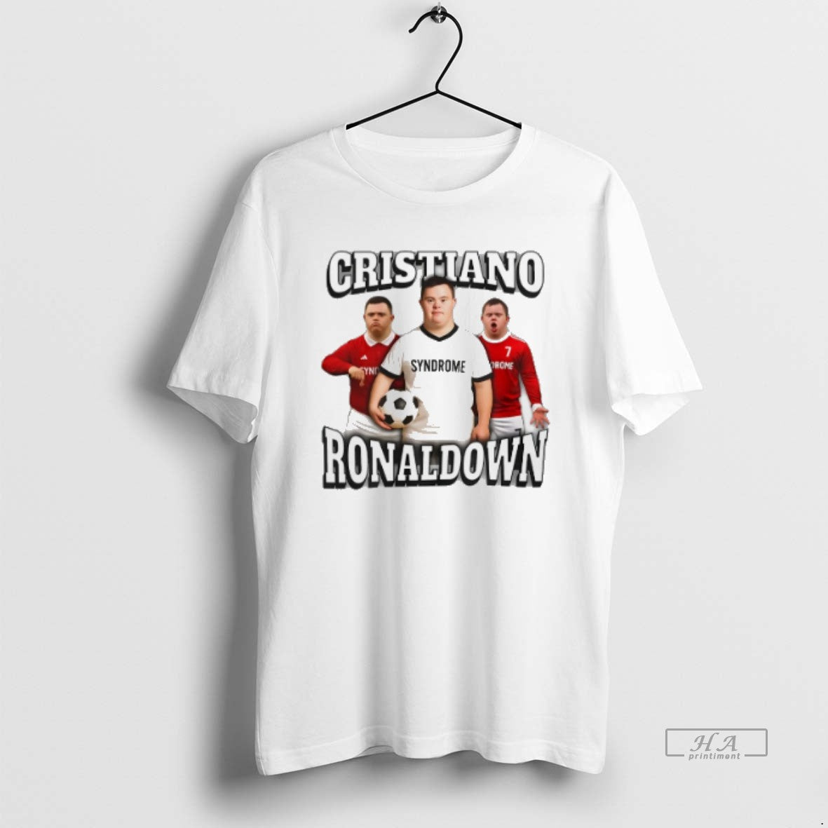 Official Trendy Cristiano Ronaldo X Down Syndrome - Adult & Kids T-Shirts, Sweatshirts & Hoodies apparel design preview 1