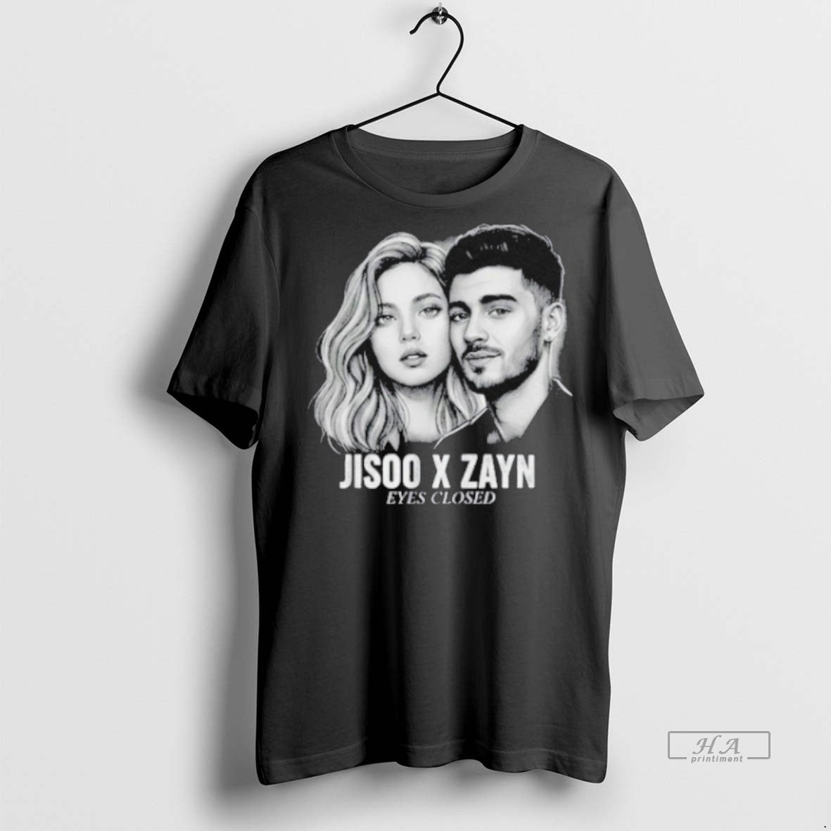 Official Trendy Design Jisoo Zayn Eyes Closed 2025 - Adult & Kids T-Shirts, Sweatshirts & Hoodies apparel design preview 1