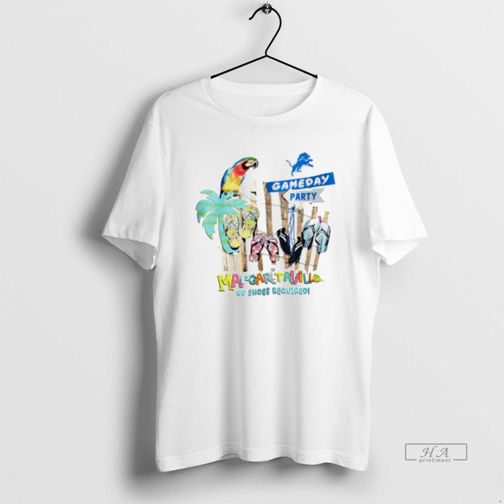 Official Trendy Detroit Lions Margaritaville No Shoes - Adult & Kids T-Shirts, Sweatshirts & Hoodies apparel design preview 1