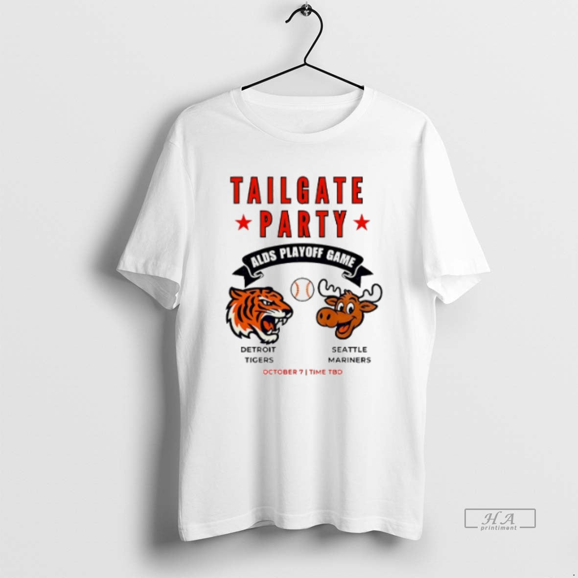 Official Trendy Detroit Tigers Vs Seattle Mariners - Adult & Kids T-Shirts, Sweatshirts & Hoodies apparel design preview 1
