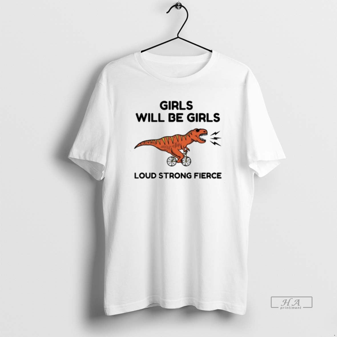 Official Trendy Dinosaur Girls Will Be Loud Strong - Adult & Kids T-Shirts, Sweatshirts & Hoodies apparel design preview 1