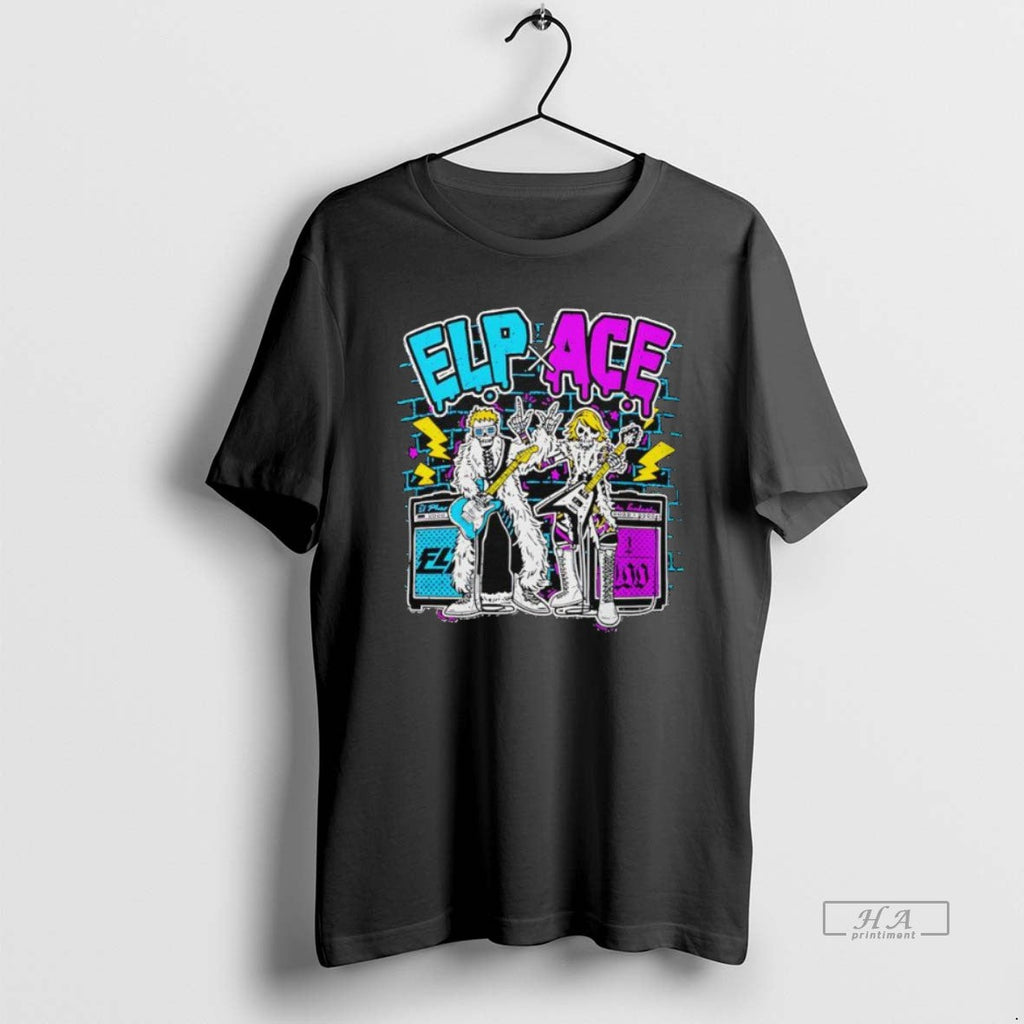 Official Trendy Elp X Ace Skeletons Playing Electric - Adult & Kids T-Shirts, Sweatshirts & Hoodies apparel design preview 1