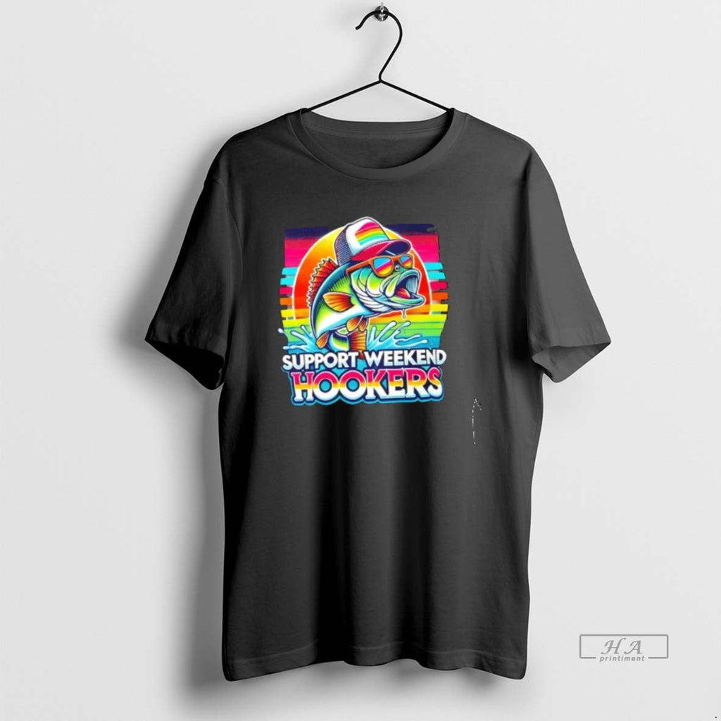Official Trendy Fishing Support Weekend Hookers - Adult & Kids T-Shirts, Sweatshirts & Hoodies apparel design preview 1