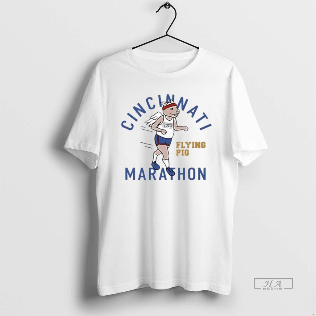 Official Trendy Flying Pig Marathon Running - Adult & Kids T-Shirts, Sweatshirts & Hoodies apparel design preview 1
