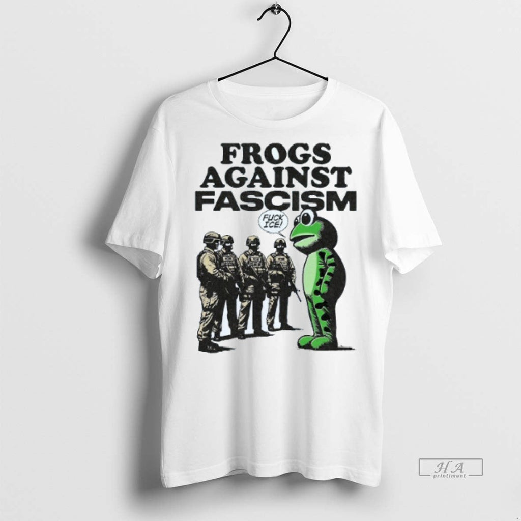 Official Trendy Frogs Against Fascism Fuck Ice - Adult & Kids T-Shirts, Sweatshirts & Hoodies apparel design preview 1