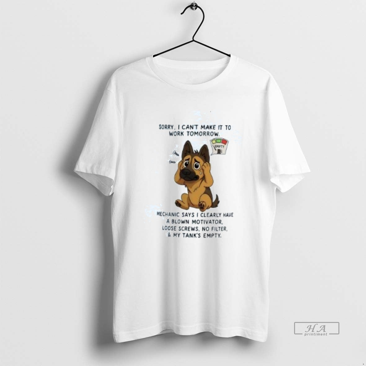 Official Trendy German Shepherd Sorry I Cant Make It - Adult & Kids T-Shirts, Sweatshirts & Hoodies apparel design preview 1