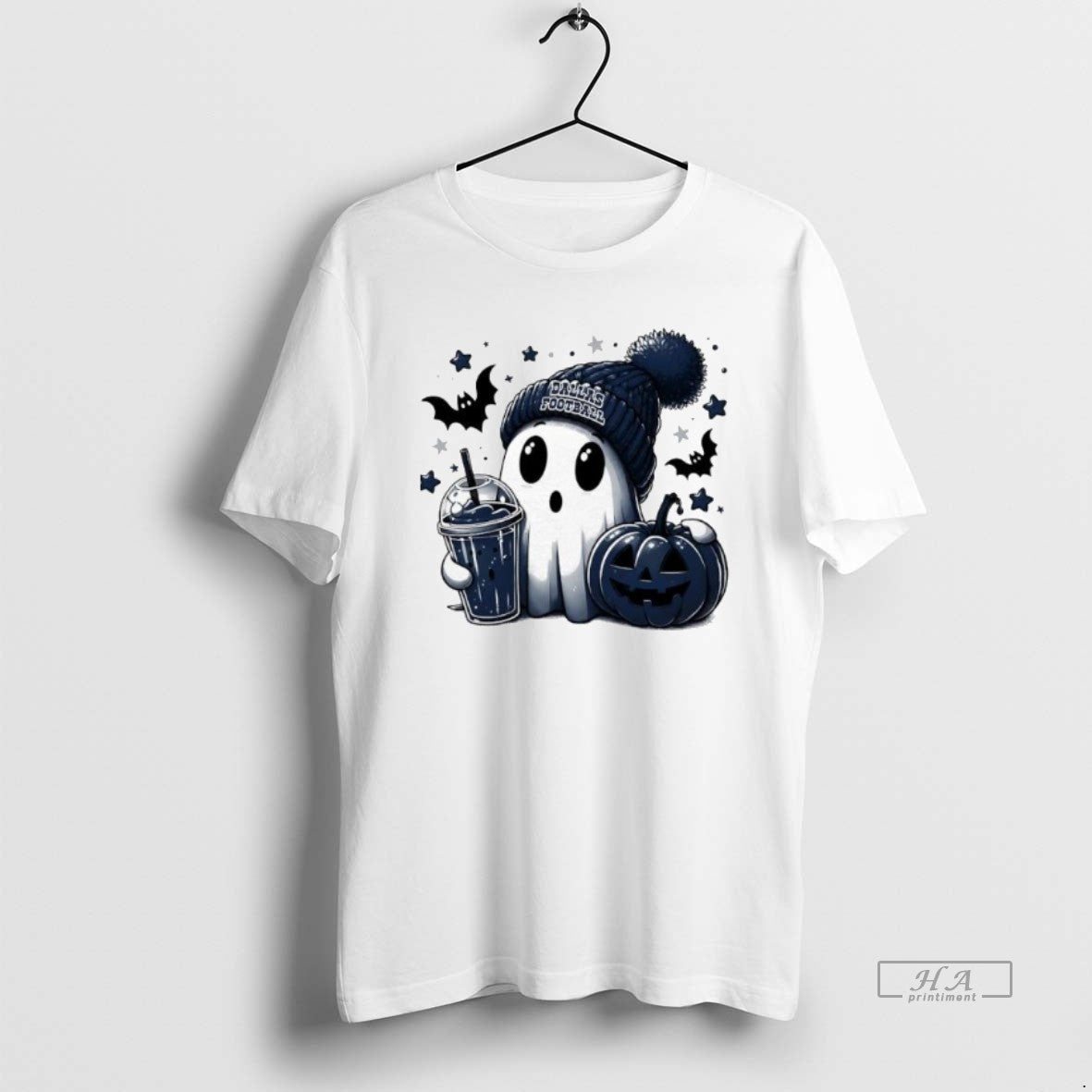 Official Trendy Ghost Halloween X Dallas Cowboys - Adult & Kids T-Shirts, Sweatshirts & Hoodies apparel design preview 1