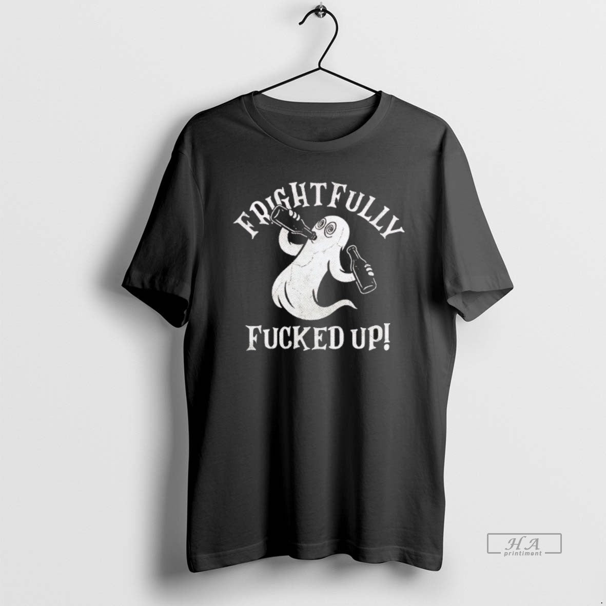 Official Trendy Ghost Frightfully Fucked Up Halloween - Adult & Kids T-Shirts, Sweatshirts & Hoodies apparel design preview 1
