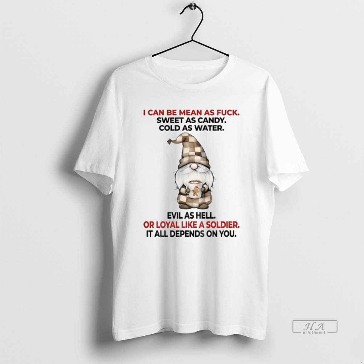 Official Trendy Gnome I Can Be Mean As Fuck Sweet - Adult & Kids T-Shirts, Sweatshirts & Hoodies apparel design preview 1