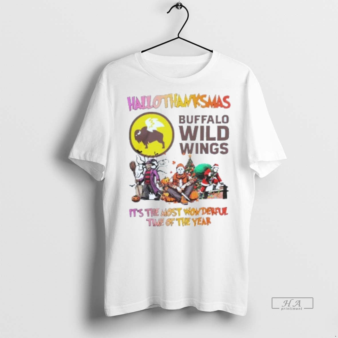 Official Trendy Hallothanksmas Buffalo Wild Wings Its - Adult & Kids T-Shirts, Sweatshirts & Hoodies apparel design preview 1