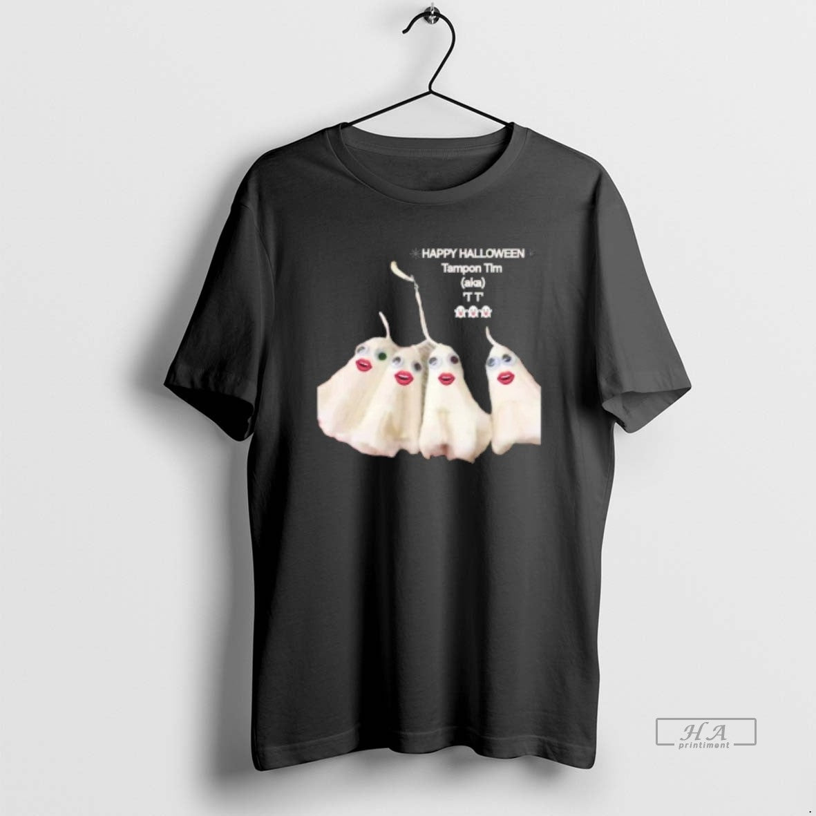 Official Trendy Happy Halloween Tampon Ghosts Tim - Adult & Kids T-Shirts, Sweatshirts & Hoodies apparel design preview 1