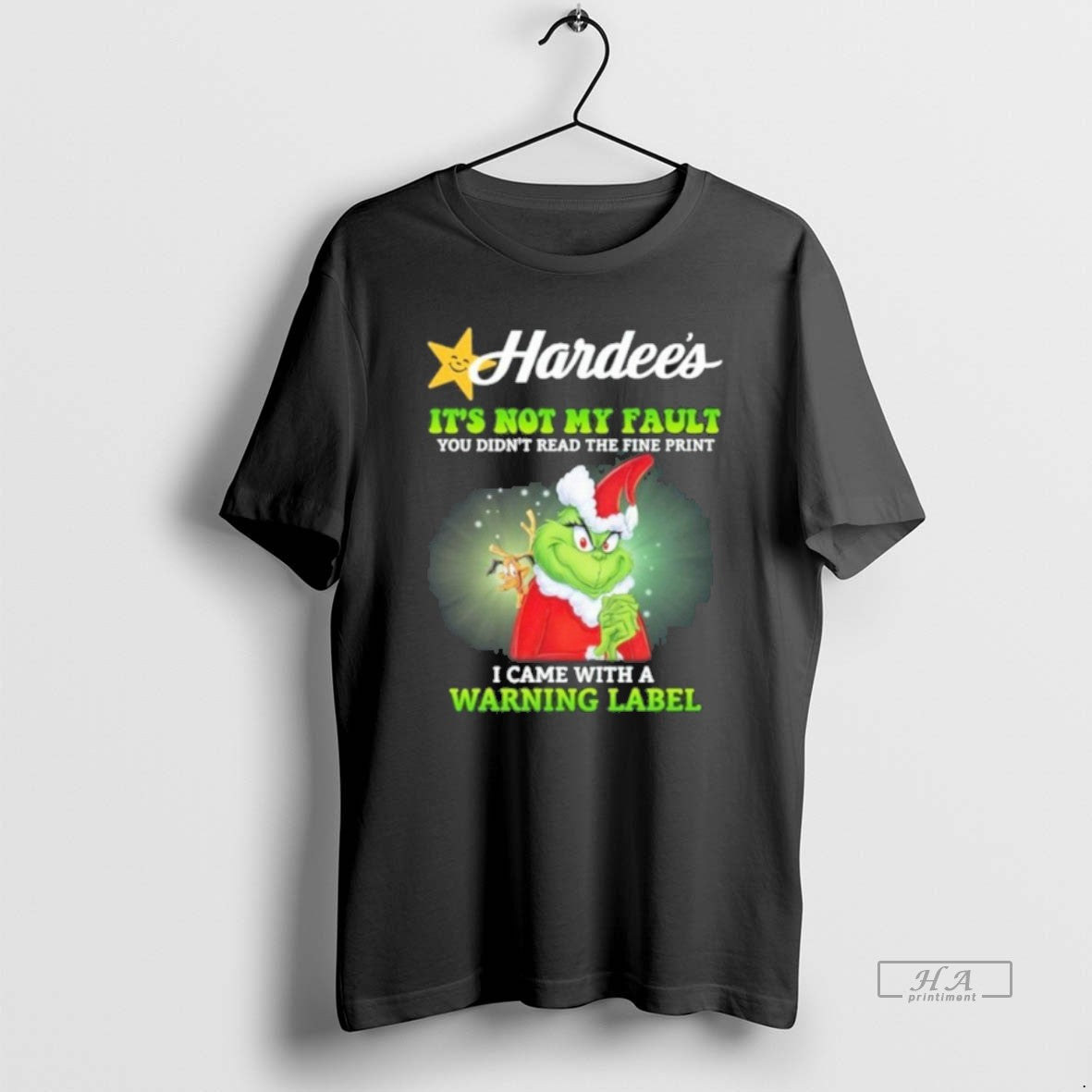 Official Trendy Hardees Santa Grinch Its Not My Fault - Adult & Kids T-Shirts, Sweatshirts & Hoodies apparel design preview 1