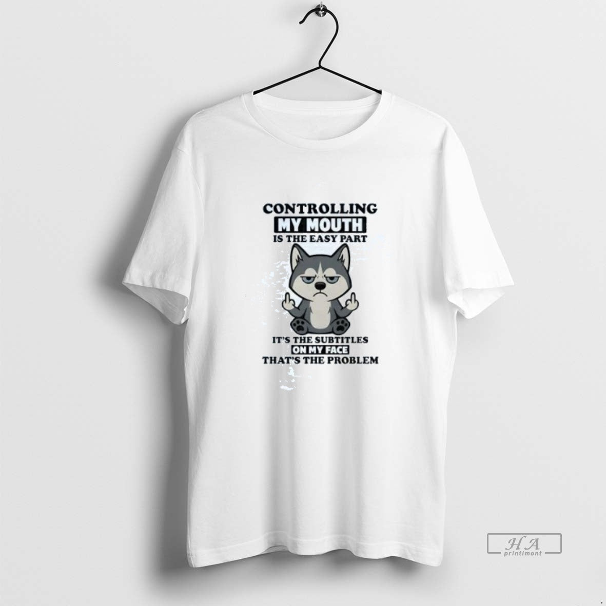 Official Trendy Husky Controlling My Mouth Is The - Adult & Kids T-Shirts, Sweatshirts & Hoodies apparel design preview 1