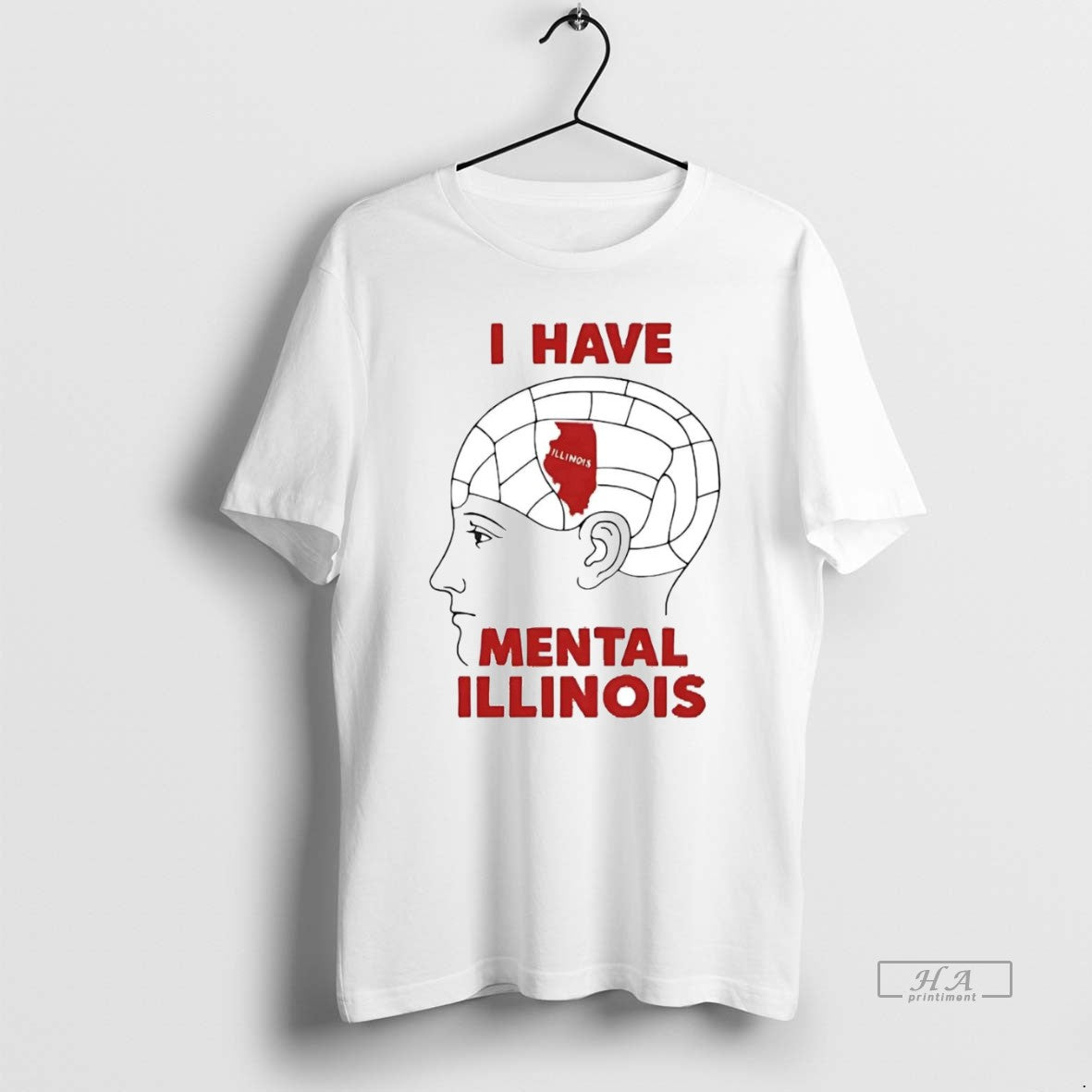 Official Trendy I Have Mental Illinois Brain - Adult & Kids T-Shirts, Sweatshirts & Hoodies apparel design preview 1