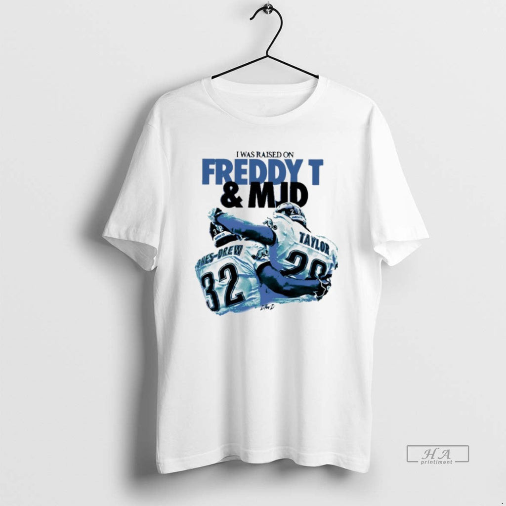 Official Trendy I Was Raised On Freddy T And Mjd - Adult & Kids T-Shirts, Sweatshirts & Hoodies apparel design preview 1