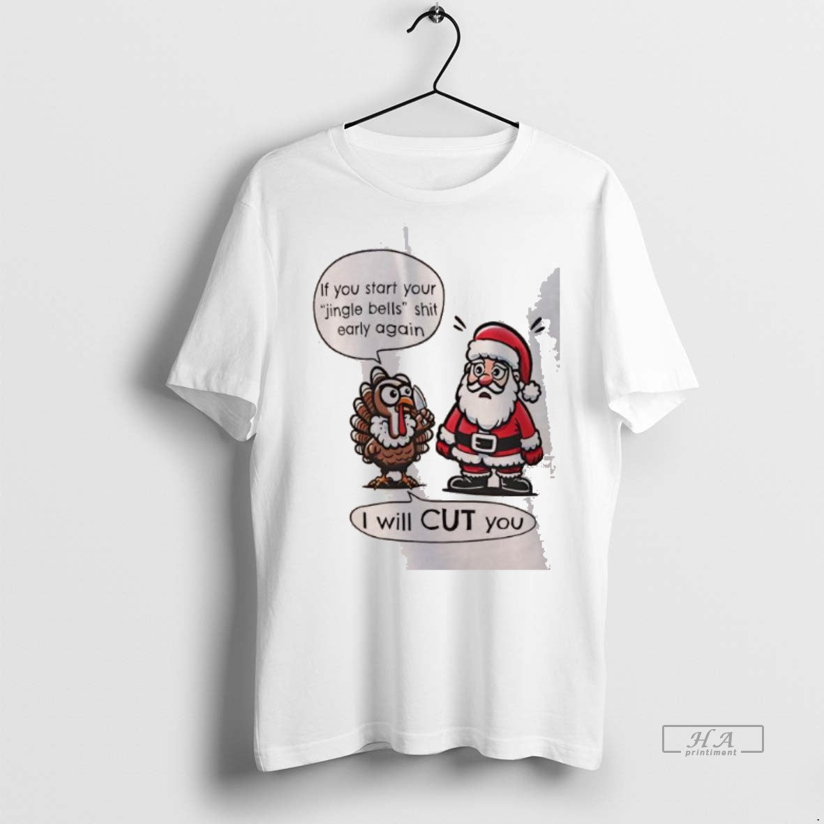 Official Trendy If You Start Your Jingle Bells Shit - Adult & Kids T-Shirts, Sweatshirts & Hoodies apparel design preview 1