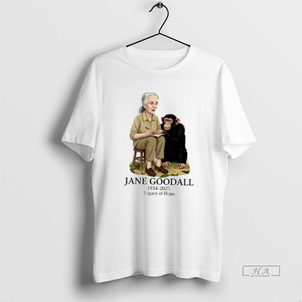 Official Trendy Jane Goodall 1934 2025 Legacy Of Hope - Adult & Kids T-Shirts, Sweatshirts & Hoodies apparel design preview 1