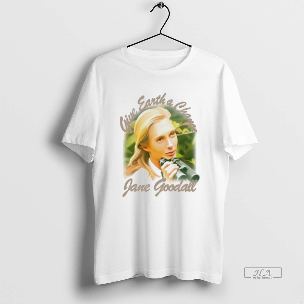 Official Trendy Jane Goodall Give Earth A Chance - Adult & Kids T-Shirts, Sweatshirts & Hoodies apparel design preview 1