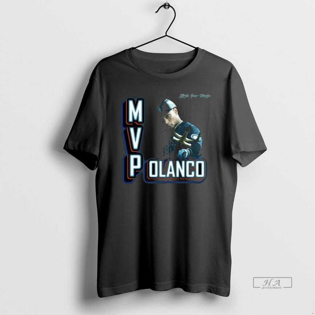 Official Trendy Jorge Polanco M V Seattle Mariners - Adult & Kids T-Shirts, Sweatshirts & Hoodies apparel design preview 1