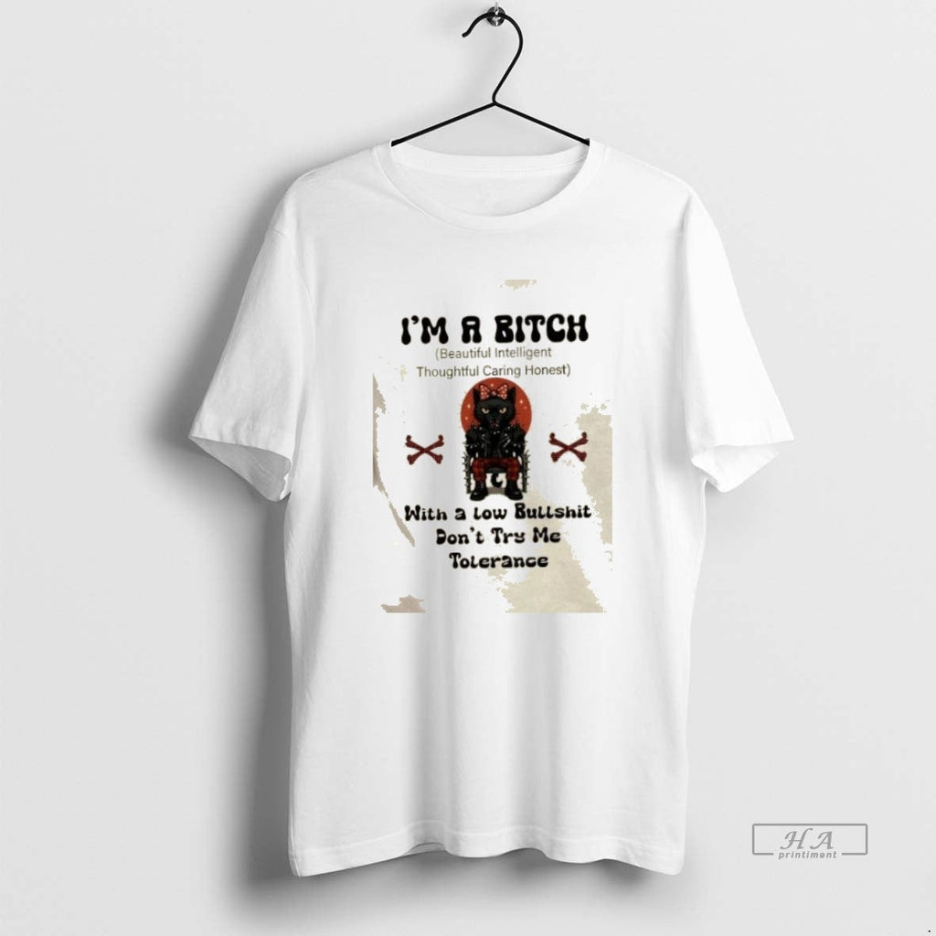 Official Trendy King Black Cat Im A Bitch With Low - Adult & Kids T-Shirts, Sweatshirts & Hoodies apparel design preview 1